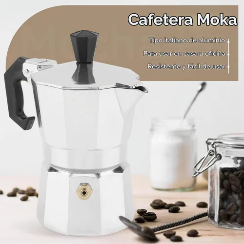 Vista 2 de Agatige - Cafetera Moka de 1 taza de 1 taza, cafetera de aluminio para estufa, cafetera de café percolador para el hogar, camping, oficina, café