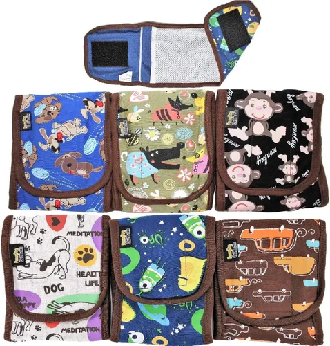 Vista 2 de Juego de 3 pañales para cachorros machos, bandas envolventes para el vientre, reutilizables, lavables para razas de perros pequeños Negro