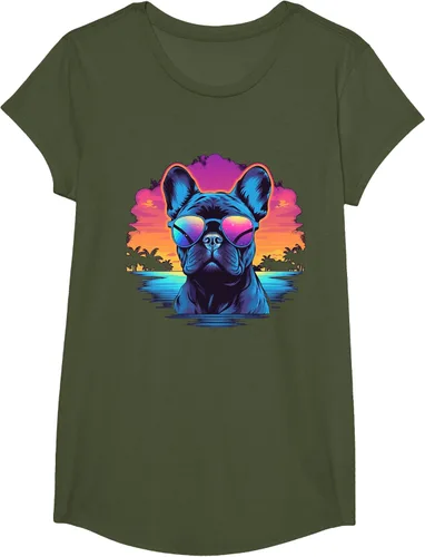 Vista 46 de Camiseta de perro Bulldog Francés para hombres y mujeres, Negro