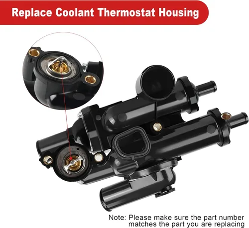 Vista 4 de WMPHE Kit de carcasa para termostato de refrigerante del motor compatible con Dodge Avenger 2008-2014, Dodge Caliber 2008-2012, Chrysler Sebring