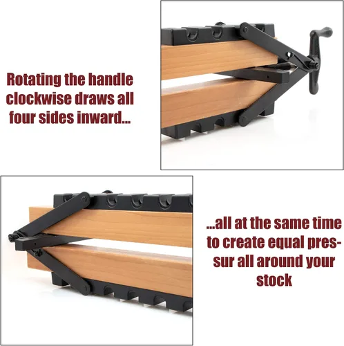Vista 6 de Peachtree Woodworking Supply Paquete de 2 abrazaderas de presión de 4 vías para sujetar paneles desde todas las direcciones. Para carpinteros
