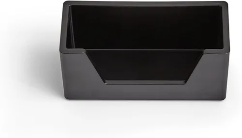 Vista 8 de TRU RED Bandeja de cartas de plástico apilable de carga lateral, color negro - Organizador de papel de escritorio para archivos y documentos