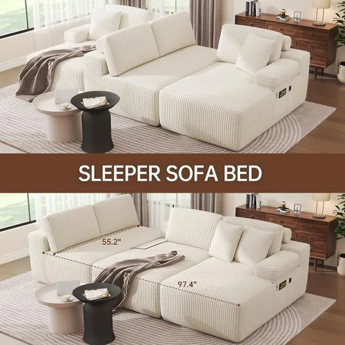 Vista 3 de DURASPACE - Sofá de nube sin huesos, sofá modular en forma de U de 126 pulgadas para sala de estar, sofá modular de asiento profundo de gran