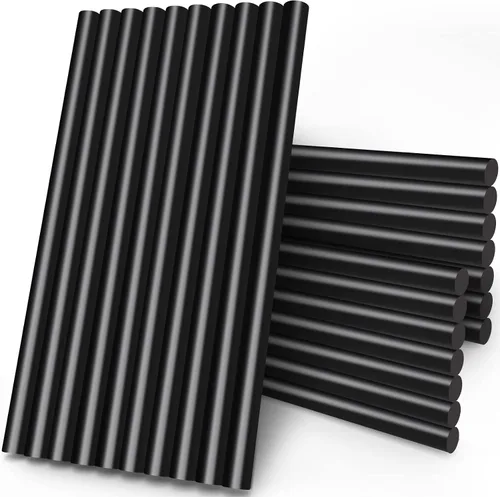 Vista 9 de Manarty Palitos de pegamento caliente negro, 24 unidades de tamaño mini de 0.27 pulgadas de diámetro x 8 pulgadas de largo, pegamento de goma EVA