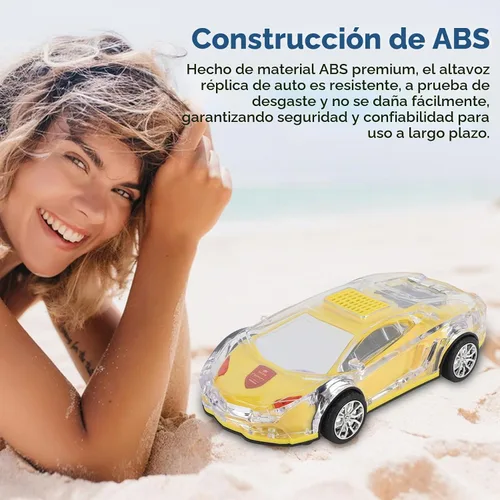 Vista 6 de Yoidesu Altavoz Bluetooth para coche, estilo retro con luces LED, 8.7 pulgadas USB recargable, amarillo