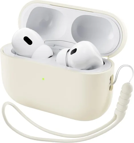 Vista 16 de ORNARTO Funda compatible con AirPods Pro 2 2022, silicona híbrida protectora completa para AirPods Pro de 2ª generación, cubierta frontal LED