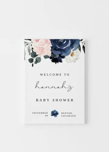 Vista 5 de Cartel de bienvenida de flores silvestres para baby shower personalizado – Cartel de bienvenida de flores silvestres para baby shower – Póster