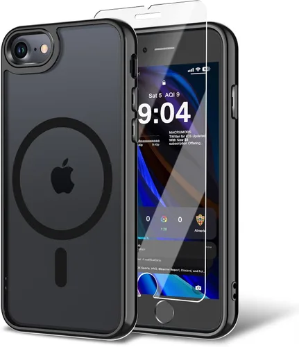 Vista 162 de Funda para iPhone 11 con protector de pantalla, compatible con MagSafe, ultra delgada, translúcida, mate, a prueba de golpes, color negro