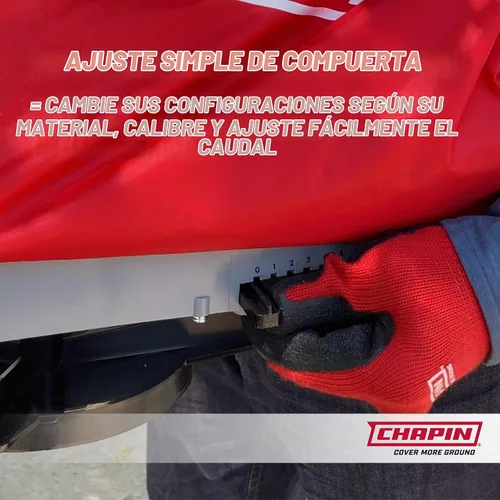 Vista 3 de Chapin 84700A - Esparcidor de semillas profesional de mano de 25 libras con bolsa impermeable, engranajes cerrados, deflector trasero, correa