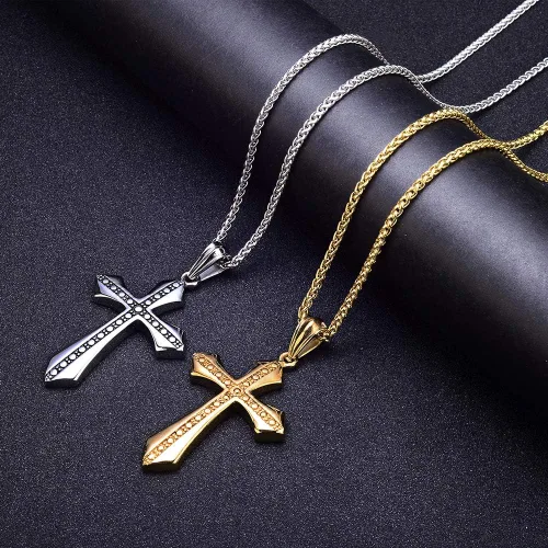 Vista 5 de Jewelry Kingdom - Collar con colgante de cruz (oro y plata)