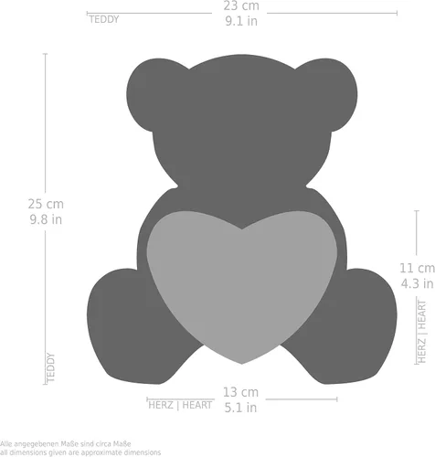 Vista 6 de BRUBAKER Oso de peluche panda con corazón rojo - I Love You - 10 pulgadas - Oso de peluche para novia o novio - Juguete suave de peluche negro