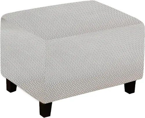 Vista 11 de Funda otomana de sofá resistente al desgaste, funda otomana rectangular elástica, funda para taburete de pies, fundas de taburete extraíbles