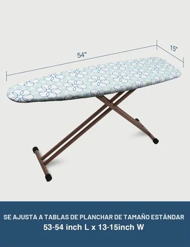 Vista 6 de Funda para tabla de planchar y almohadilla, resistente a las quemaduras y manchas, de 15 x 54 pulgadas, funda reflectante de silicona para tabla