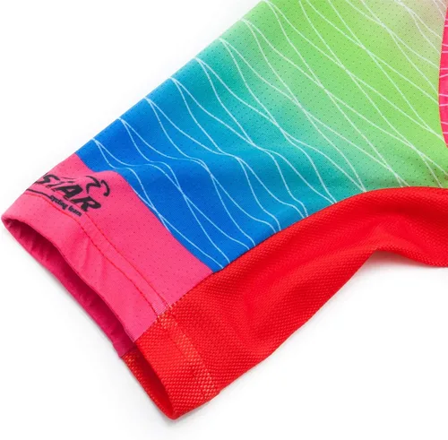 Vista 5 de Hotlion Conjunto de camiseta de ciclismo para mujer de manga corta con bolsillo
