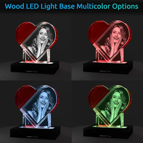 Vista 4 de ArtPix 3D Foto de cristal, regalos personalizados para mujeres, ella, esposa, hombres, mamá, marido, gran regalo personalizado con tu propia foto
