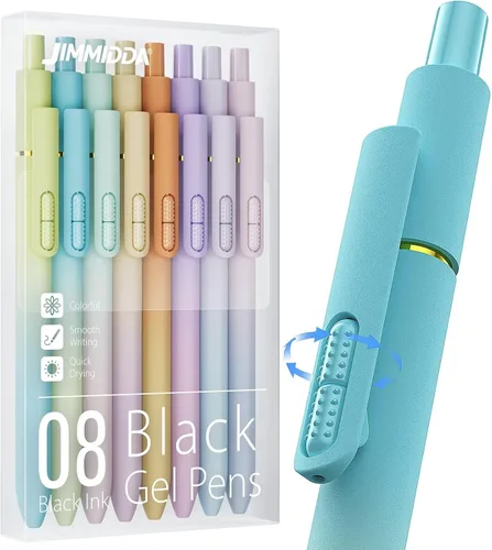 Vista 18 de 16 bolígrafos de gel negros - 0.7mm de punta media, bolígrafos de tinta negra Escritura suave - Bolígrafo retráctil de secado rápido para hombres
