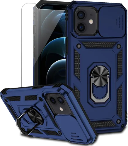 Vista 16 de Funda para iPhone 12 Mini con cubierta para lente de cámara, protector de pantalla HD, doble capa de protección contra caídas de grado militar
