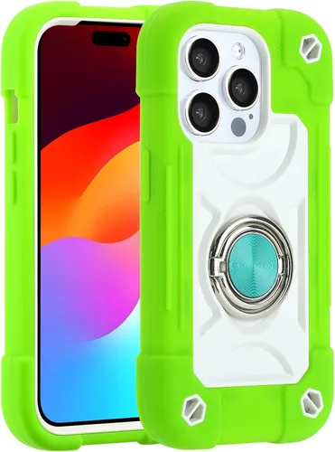 Vista 116 de MARKILL Funda compatible con iPhone 14 Pro de 6.1 pulgadas con soporte de anillo integrado, protección contra caídas de grado militar, carcasa Palta