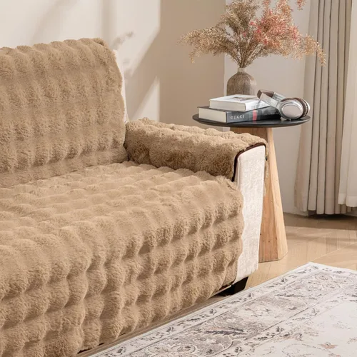 Vista 13 de Funda de felpa y mullida para sofá, de piel sintética, resistente al agua, protector antideslizante de muebles para niños, perros y gatos
