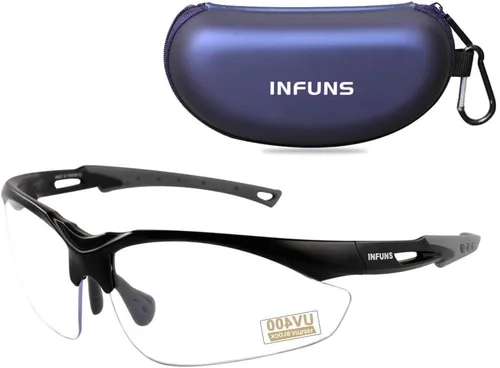 Vista 6 de YIFAN Z87 - Gafas de pickleball de seguridad anti niebla y arañazos para hombres y mujeres con marco negro Envoltura 100% protección UV