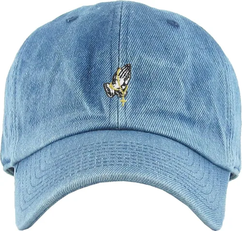 Vista 2 de Gorra de béisbol con diseño de manos rezando, para papá, estilo polo no construido, ajustable