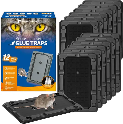 Vista 32 de LULUCATCH, trampas para ratones, 6 unidades de trampas grandes de pegamento para interiores para el hogar, tablas de pegamento a granel pre-cebadas