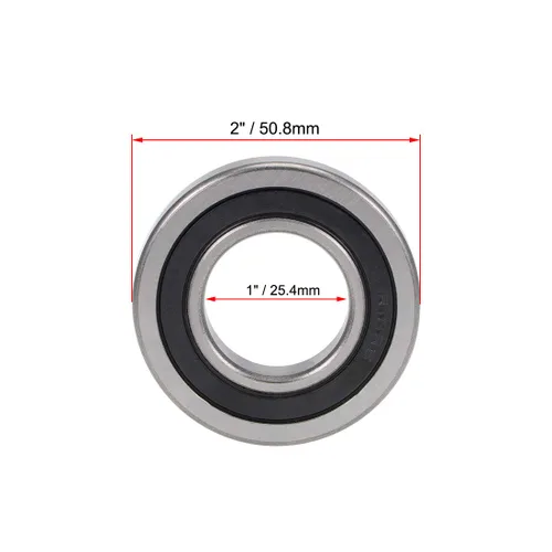 Vista 4 de uxcell R16-2RS Rodamiento de bolas profundo del surco 1-inchx2-inchx1/2-inch doble sellado rodamientos de acero cromado 2pcs