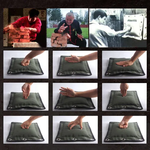 Vista 7 de KIKIGOAL Wing Chun Kung Fu Bolsa de pared Kick Boxing Striking Canvas Punch Bag Bolsa de arena