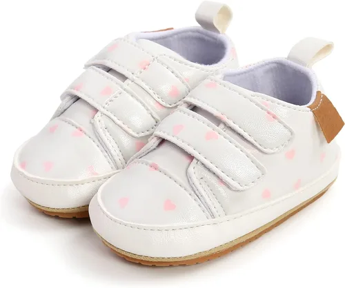 Vista 6 de Zapatos de bebé para niño y niña, zapatos de cuna antideslizantes de piel sintética, unisex, para bebé, recién nacido, primeros pasos, para cuna