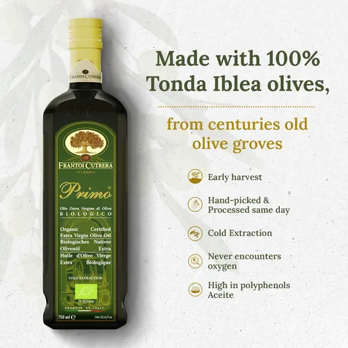 Vista 7 de Frantoi Cutrera Primo Aceite de Oliva Virgen Extra Orgánico Italiano Extraído en Frío Prensado en Frío, Aceite de Oliva Rico en Polifenoles
