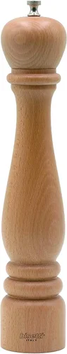 Vista 11 de Bisetti Molino de pimienta de madera de haya Roma de 5,12 pulgadas con molinillo de acero ajustable con acabado de nogal, fabricado en Italia