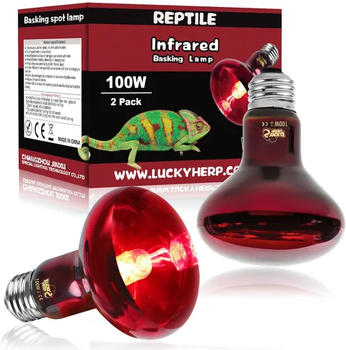 Vista 8 de LUCKY HERP Lámpara de Calor Infrarroja 50W Paquete de 2, Bombillas de Luz de Punto de Sol para Reptiles y Anfibios, Bombillas de Lámpara de Calor