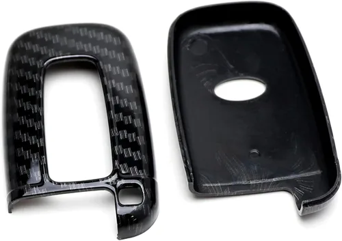 Vista 7 de iJDMTOY - Carcasa para llavero con patrón de fibra de carbono, color negro brillante, compatible con Hyundai Veloster, Sonata, Elantra, Genesis, Kia
