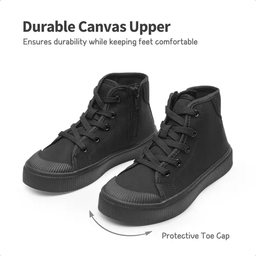Vista 3 de DREAM PAIRS Zapatos deportivos de lona para niños y niñas, zapatos casuales para caminar