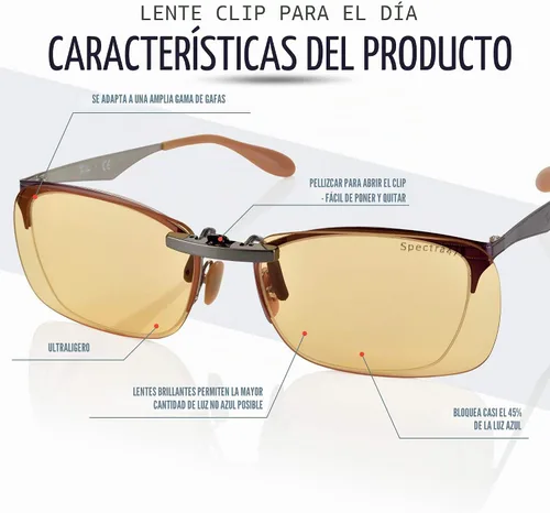 Vista 2 de Spectra479 Lentes con clip para bloquear la luz azul