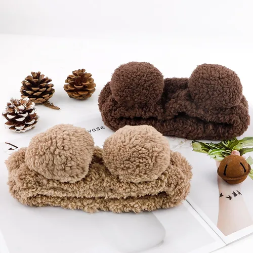 Vista 8 de YISSION 2 diademas de spa con orejas de oso, banda antideslizante para lavado de cara, maquillaje, cuidado de la piel, diadema facial, banda