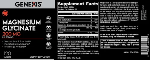 Vista 9 de Genexis Glicinato de magnesio 200 mg – Suplemento de magnesio de alta absorción – Apoya la salud del corazón, los huesos y los músculos, promueve