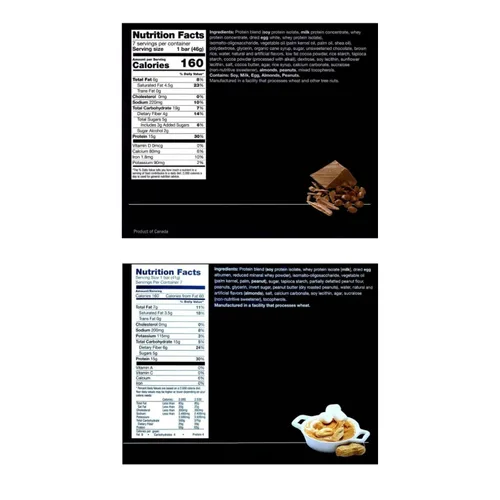 Vista 2 de PROTIFIT - Barra de proteína Choc-A-Lot baja en calorías y nuez esponjosa, paquete de 2, alta proteína, 0.53 oz de proteína, baja en carbohidratos