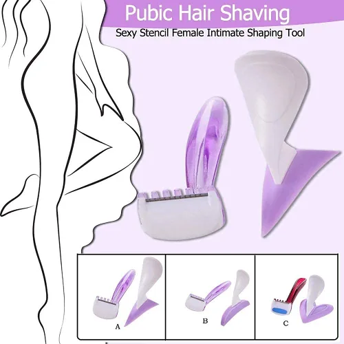 Vista 2 de Afeitadora recortadora de bikini para mujeres, afeitadora privada dedicada, maquinilla de afeitar de pelo púbico y plantilla de afeitado de bikini