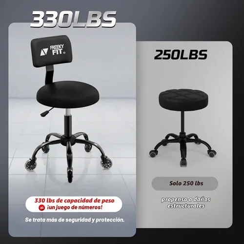 Vista 7 de Taburete Rodante de Taller con Ruedas, Silla de Garaje para Mecánicos con Altura Ajustable 39.5-46.5 cm, Asiento Giratório Resistente para Garaje