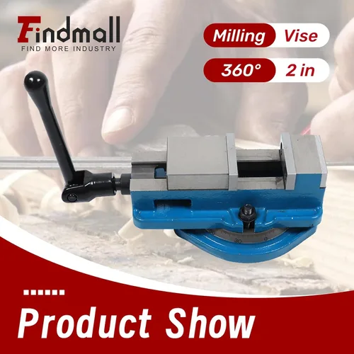 Vista 2 de findmall Tornillo de molino de precisión de 2 pulgadas con tornillo de banco de fresado resistente con base de rotación de 360 grados