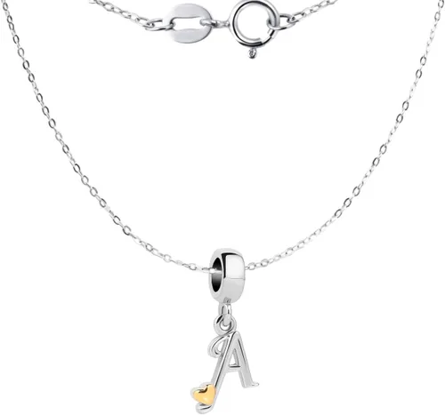 Vista 8 de Abalorio de letra inicial A-Z compatible con pulseras Pandora con nombre del alfabeto, regalo dorado, corazón, familia, cumpleaños, aniversario