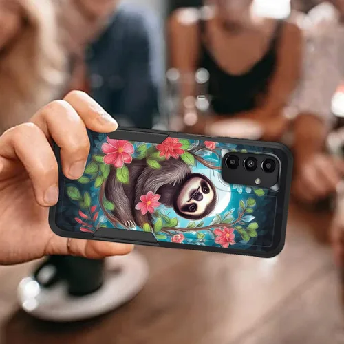 Vista 346 de Funda para Galaxy A14 5G, resistente de doble capa híbrida de policarbonato duro, goma suave, a prueba de golpes, funda protectora resistente