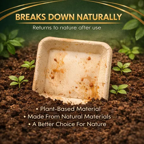 Vista 5 de Planet Pantry Platos cuadrados desechables de 10 pulgadas (25 piezas) Platos de bambú de madera compostables para fiestas, bodas, tablas