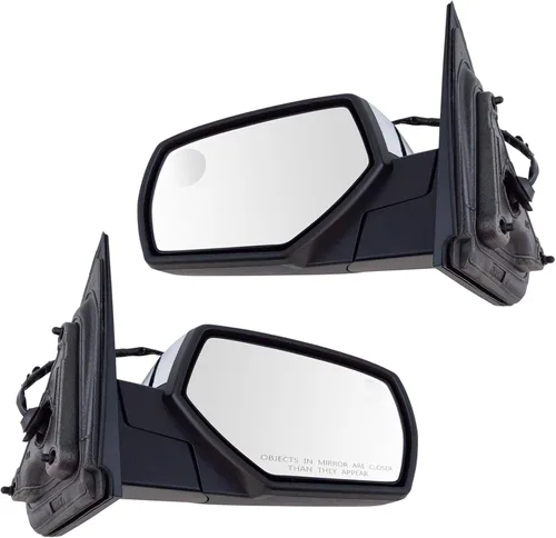 Vista 156 de TRQ Conjunto de 2 piezas de espejo lateral para conductor y pasajero, ajuste eléctrico, sin calefacción, sin memoria, color negro, compatible