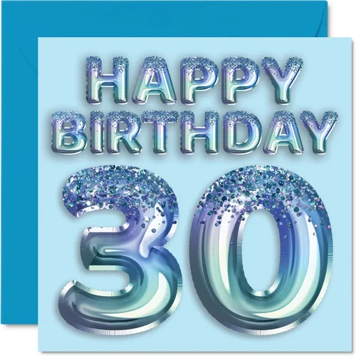 Vista 84 de Stuff4 Tarjeta de primer cumpleaños para niños, globo de fiesta con purpurina azul, tarjetas de feliz cumpleaños para niño de 1 año, nieto, hijo, 57