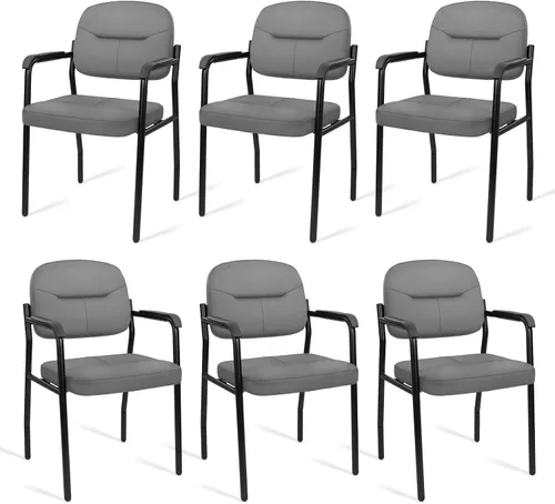 Vista 29 de CLATINA Silla de recepción de invitados, sillas de sala de conferencias, sillas de sala de espera con brazos acolchados, silla de escritorio sin