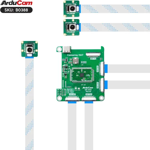 Vista 7 de Arducam Kit de cámara cuádruple de enfoque automático de 16 MP para Raspberry Pi, cámara Pi sincronizada con enfoque automático IMX519 de 16 MP