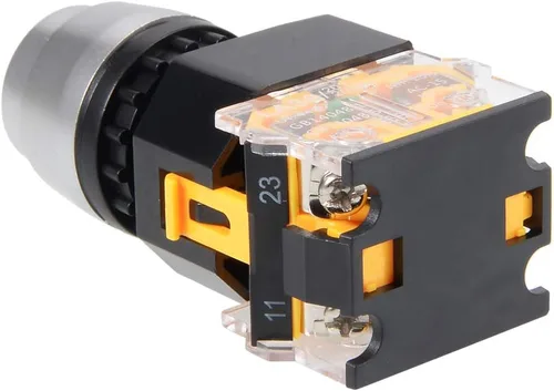 Vista 4 de uxcell 1 unids 0.866 in 2 posición clave bloqueo botón interruptor con teclas tono plateado NO/NC
