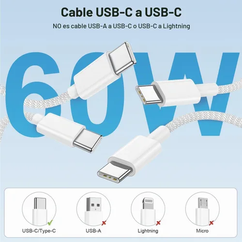 Vista 4 de Cargadores de carga rápida para iPhone 15 y 16, paquete de 20 cargadores de pared USB C de 20 W para iPhone 16 Pro Max con 2 cables USB C a C de 6